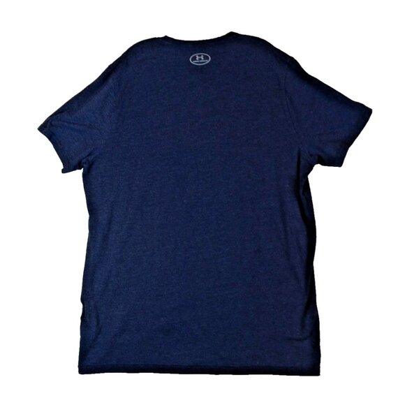 Under Armour T Shirt Mens XL Blue Loose HeatGear Sports AMERICAN FLAG Logo - Picture 3 of 11